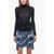 Fendi Satin Mini Skirt With Logoed Buckles Light Blue