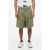 Armani Emporio Single-Pleated Cotton Cargo Shorts Military Green