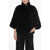 d.r.o.w.s. Fur Flared Jacket With 3/4 Sleeves Black