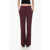 Moschino Couture Textured Virgin Wool Pants With Straight-Fit Burgundy