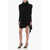 Saint Laurent Wool Hooded Wrap Dress Black