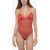 Dolce & Gabbana Stretch Fabric See-Through Bodysuit With Satin Triangle Cups Red