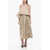 Dior Drawstringed Draped Dress With Buckled Straps Beige