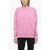 AUTRY Solid Color Crew-Neck Sweatshirt With Contrasting Logo Pink