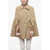 Moschino Couture Blended Wool Cape With Herringbone Motif Beige