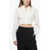 AMI ALEXANDRE MATTIUSSI Cropped Cut-Out Shirt With Pleated Detail White