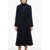 Moschino Couture Wool Ribbed Coat With Belt Blue