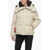 YVES SALOMON Ys Army Leather Quilted Down-Jacket With Draw-String Waist White