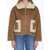 JAKKE Vera Reversible Shearling Aviator Jacket Beige