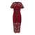 Self-Portrait Midi Red Dress With Jewel Buttons In Guipure Lace Woman RED