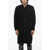 Rier Boiled Wool Crewneck Walker Coat Black