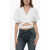 Alaïa Crossed Crop Top With Logoed Velcro Closure White