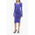 Victoria Beckham Jersey Draped Dress With Draw-String Neckline Blue