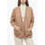 Elisabetta Franchi Cashmere Blend Daily Cardigan With Patch Pockets Beige