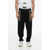 Alexander McQueen Brushed Cotton Hybrid Sweatpants With Contrasting Nylon Pock Black