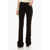 Saint Laurent Velvet High-Waisted Pants With Flared Leg Brown