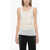 AMI ALEXANDRE MATTIUSSI Stretchy Sheer Top With Ribbed Desing White