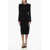 Victoria Beckham Stretchy Midì Dress With Padded Shoulders Black