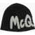 Alexander McQueen Wool Beanie With Contrasting Logo Black