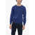 Dondup Solid Color Cashmere Crewneck Sweater Blue