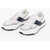 CORNELIANI Id Leather And Fabric Low-Top Sneakers With Contrasting Deta White