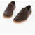 CORNELIANI Id Braided Leather Slip On Sneakers Brown