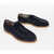 CORNELIANI Suede Loafers With Contrast Sole Blue