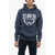 Mc2 Saint Barth Solid Color Hoodie With Contrasting Print Blue