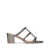 Valentino Garavani Valentino Garavani Rockstd Laminated Leather Sandals GREY