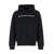 Emporio Armani Black Hoodie With Logo Patch In Cotton Man Black