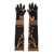 MARINE SERRE Black Gloves With All-Over Graphic Print In Stretch Polyamide Woman Black