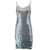 P.A.R.O.S.H. Mini Grey Dress With All-Over Multicolor Sequins In Stretch Polyamide Woman GREY