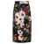 Dolce & Gabbana Dolce & Gabbana Flower Printed Silk Charmeuse Longuette Tubino Skirt Black