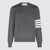 Thom Browne Thom Browne Grey And White Cotton Jumper Grey