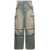 DARKPARK 'Vivi' Light Blue Cargo Jeans With Bleached Effect And Paint Stains In Cotton Denim Woman BLUE