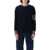 Thom Browne Thom Browne Textured Rugby Stripe Crew Neck Sweater NAVY