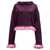 JW Anderson JW Anderson Satin-Trimmed Cropped Hoodie PLUM