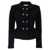 Self-Portrait 'Black Textured Knit Peplum' jacket Black