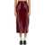 MSGM Patent Leather Midi Skirt BORDEAUX