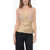 Ermanno Scervino Silk Top With Lace Application Beige