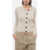 Roberto Collina Ribbed Merino Wool Crew-Neck Cardigan Beige