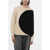 Tory Burch Crewneck Sweater With Color-Block Desing Beige