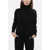 Max Mara Studio Turtleneck Elgar Aran Cashmere Blend Sweater Black