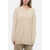 Marni Cashmere Oversized Sweater With Asymmetric Hem Beige