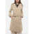 Burberry Wool Double-Brested Coat With V Neckline Beige