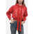 Patou Cropped Fit Medallion Hoodie With Embroidered Logo Red