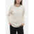 Brunello Cucinelli Jeweled Crew Neck Cashmere Blend Sweater White