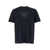 Emporio Armani Blue Crewneck T-Shirt With Tonal Embroidery In Cotton Man BLUE