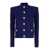 Balmain Blue Cardigan With High Neck And Jewel Buttons In Viscose Blend Woman BLUE