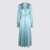 CRIDA Crida Light Blue Satin Matera Long Dress MULTICOLOR